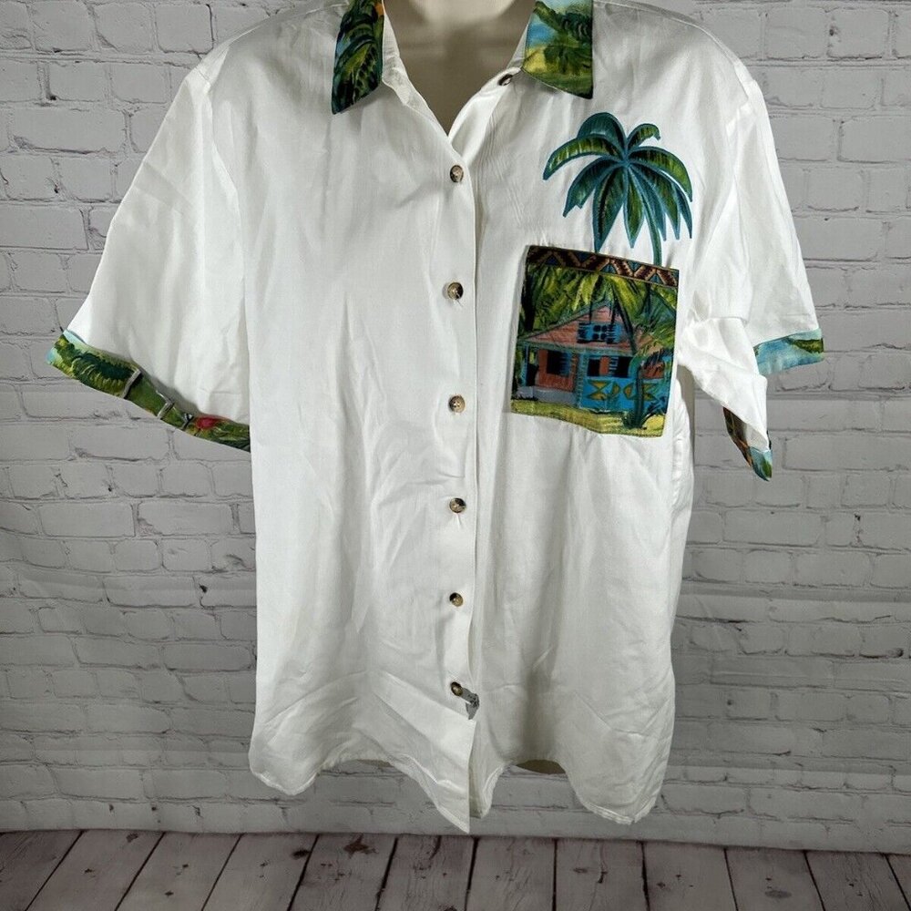 VTG Pine Cove Authentic Dry Goods Women’s Short Sleeve Button Up Shirt XL